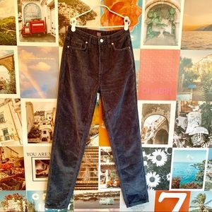 Navy blue corduroy high waisted mom pants